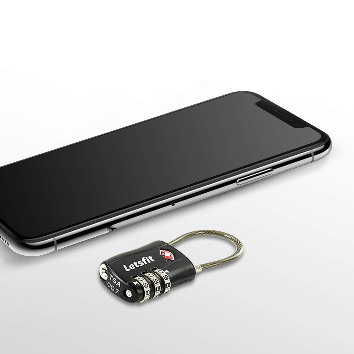 TSA Approved Luggage Lock, Letsfit Travel Lock for Suitcases, Small Padlock for Luggage, 1 Pack Black