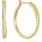 14K Gold Earrings for Women 15mm/20mm/25mm/30mm/35mm Gold Hoop Earrings Gold X-shaped Huggie Earrings