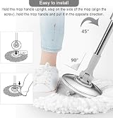 SWISSPACK Revolving Spin Mop Bucket White Pads Bundle Telescopic Handle view 7