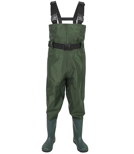 PILIN Hip Waders Kids, leichte atmungsaktive PVC-Wathose für Kinder, Wasserdichte Bootfoot Waders