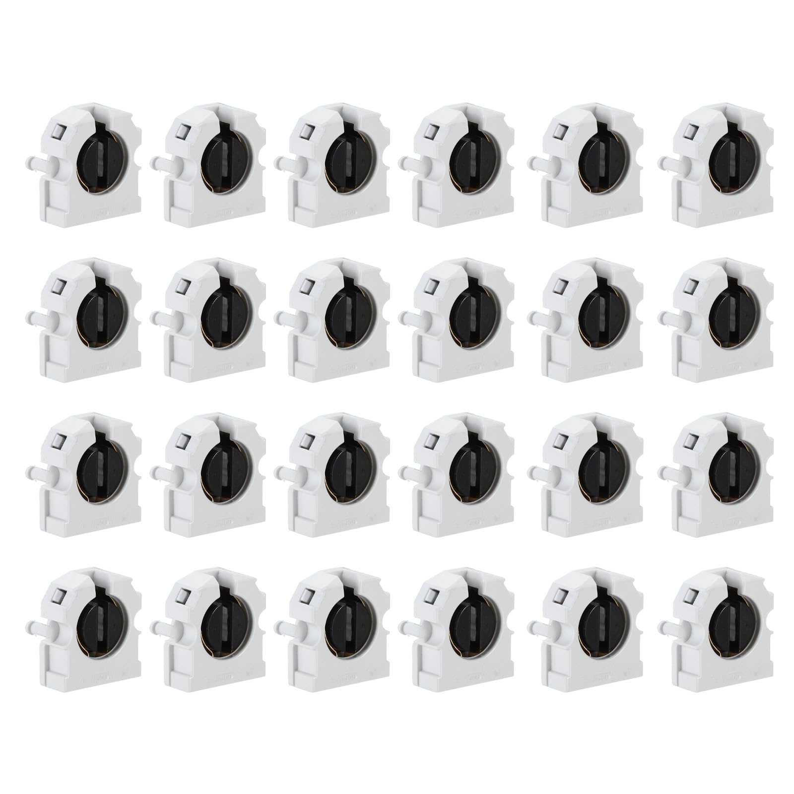 PATIKIL T8 Fluorescent Light Holder, 24 Pack G13 Lamp Base LED Fluorescent Tube Light Socket 500V Non-shunted Turn Type Lamp Holder Replacement, 29x32x13mm