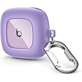 SURITCH for Beats Fit Pro Case Cover Protector, Shock-Absorbing Protective TPU Shell for Beats Fit Pro Charging Case 2021 Earbuds Secure Locking System with Anti-Lost Keychain, Stone Purple