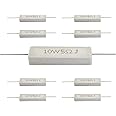 Qjaiune 10Pcs Cement Resistor 10W 5 Ohm Resistor, Ceramic Resistor Power Resistor, Precharge Horizontal Resistors Wirewound Resistor, Flame Resistance