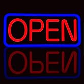 BritTech 21'' X 10'' NEW Ultra Bright LED 2025 Model Neon Open Sign - Remote Controlled - Get Your Business Seen Day or Night(21'' X 10'' Blue/Red)