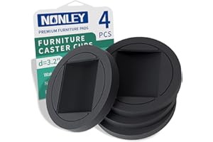 NONLEY Bed Stoppers Furniture Stopper, 4 Pack Non Slip Rubber Wheel Stoppers - Premium Solid Furniture Cups Fits to All Floors & Wheels of Sofas, Beds, Chairs, Prevents Scratches and Sliding