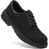 IUY Oxford Shoes for Women Black Womens Oxford Patent Leather Platform Women's Oxfords Comfortable Dressy Non Slip Lace Up Chunky Casual Work Business Dress Office Oxfords Shoes