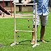 Sports Festival Premium Wooden Ladder Golf Ball Toss Game Set with 6 Bolas and Carrying Case Outdoor Back Yard Games for Family Reunion Ladderball Fun