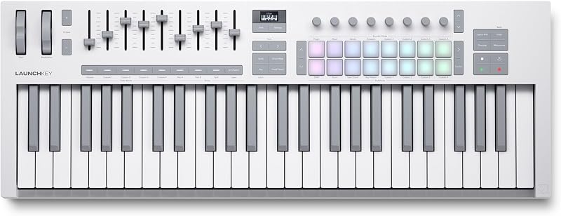 Novation Launchkey 49 MK4 White – 49 Semi-Weighted Keys, DAW Controller