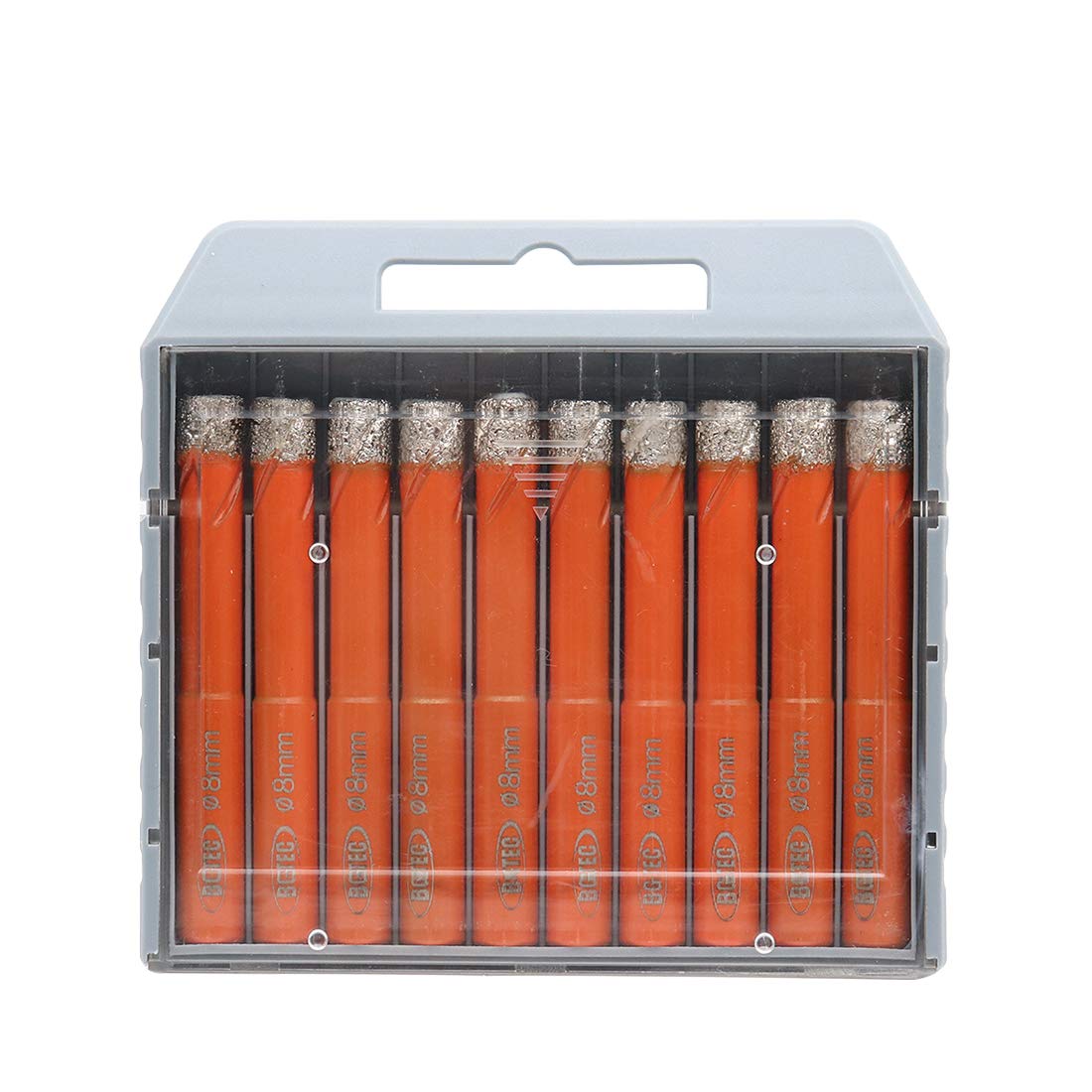 Dry Diamond Drill Bit Set,BGTEC 10pcs 8mm Hole Saw for Granite,Marble,Masonry, Concrete, Tile/Ceramic, Glass, Hard Plastic,Vacuum Brazed Diamond Core Drill Bit Kit — image 1
