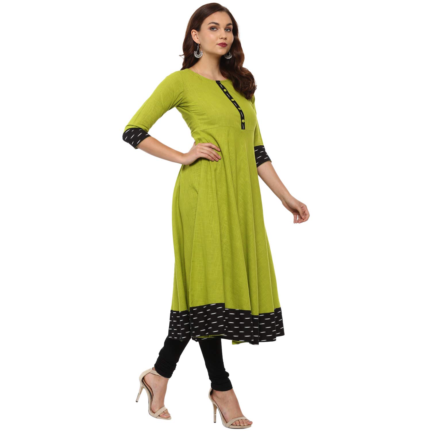 yash gallery womens cotton slub printed anarkali kurta