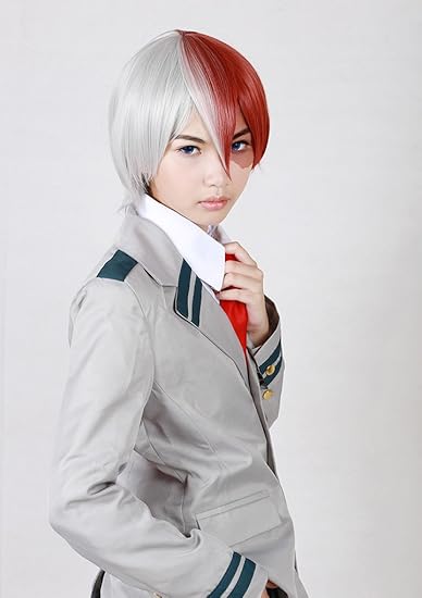 Amazon 富士達 コスプレ ウィッグ とどろきしょうと 僕のヒーローアカデミア シルバー 赤 ツートン 半冷半燃 轟焦凍 風 キャラクターウィッグ シルバー 落ち着いたレッド系タイプ Q 012 Todo コスプレ 仮装 通販