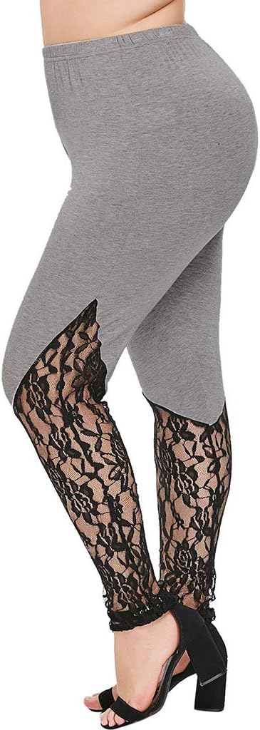 FKSESG Yoga Pants Women Lace Plus Size Skinny Pants Yoga Sport Pants Leggings Trousers