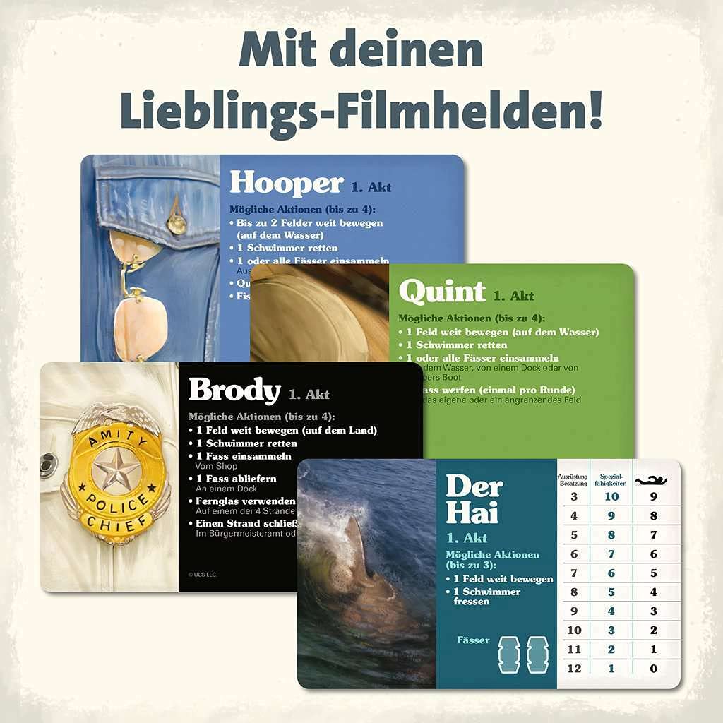 Ravensburger Brettspiel Der Weisse Hai - Spannendes Strategiespiel für Erwachsene und Kinder ab 12 Jahren, Spiel zum berühmten Filmklassiker für 2-4 Spieler [Exklusiv bei Amazon] 8