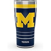 Tervis Traveler Michigan Wolverines - MVP Triple Insulated Tumbler Travel Cup Keeps Drinks Cold & Hot, 20oz, Stainless Steel