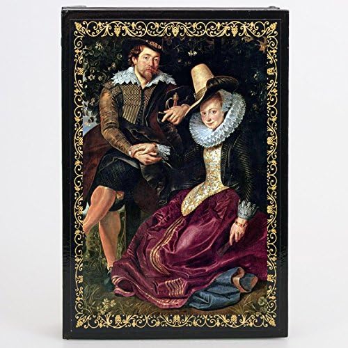Beautiful Wooden Lacquer Box for Storage. Self-Portrait (by Rubens) Lacquer Box. Great Gift for Women