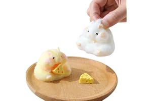 JIACAI 2pcs Squishy Hamster, Soft Hamster Stress Relief Toys, Fidget Squezze Toys Hamster for Kids & Adult Squishies Squeeze Sensory Toys for Children Christmas Party Favor Gift