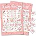 It's a Girl Baby Shower Bingo Game, Pink and Gold - 24 Guests primary