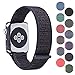 Pantheon Woven Nylon Replacement Apple Watch Band by, Sport Loop Edition, For Men or Women, Strap fits the 38mm or 42mm Apple iWatch, Compatible Series 1, 2, 3, Nike … (Black and Purple, 38mm)