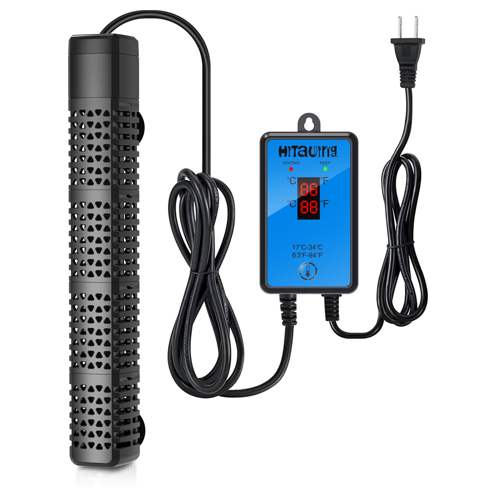 HiTauing Aquarium Heater, Upgraded 300W/500W Fish Tank Heater with ...