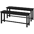 DKLGG Dining Benches, 39 Inch Kitchen Bench, Pair of 2 for Living Room, Bedroom, Industrial Entryway Bench Dining Room Benches with Metal Legs, Durable and Stable