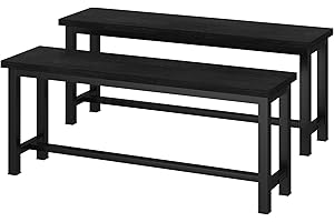 DKLGG Dining Benches, 39 Inch Kitchen Bench, Pair of 2 for Living Room, Bedroom, Industrial Entryway Bench Dining Room Benches with Metal Legs, Durable and Stable
