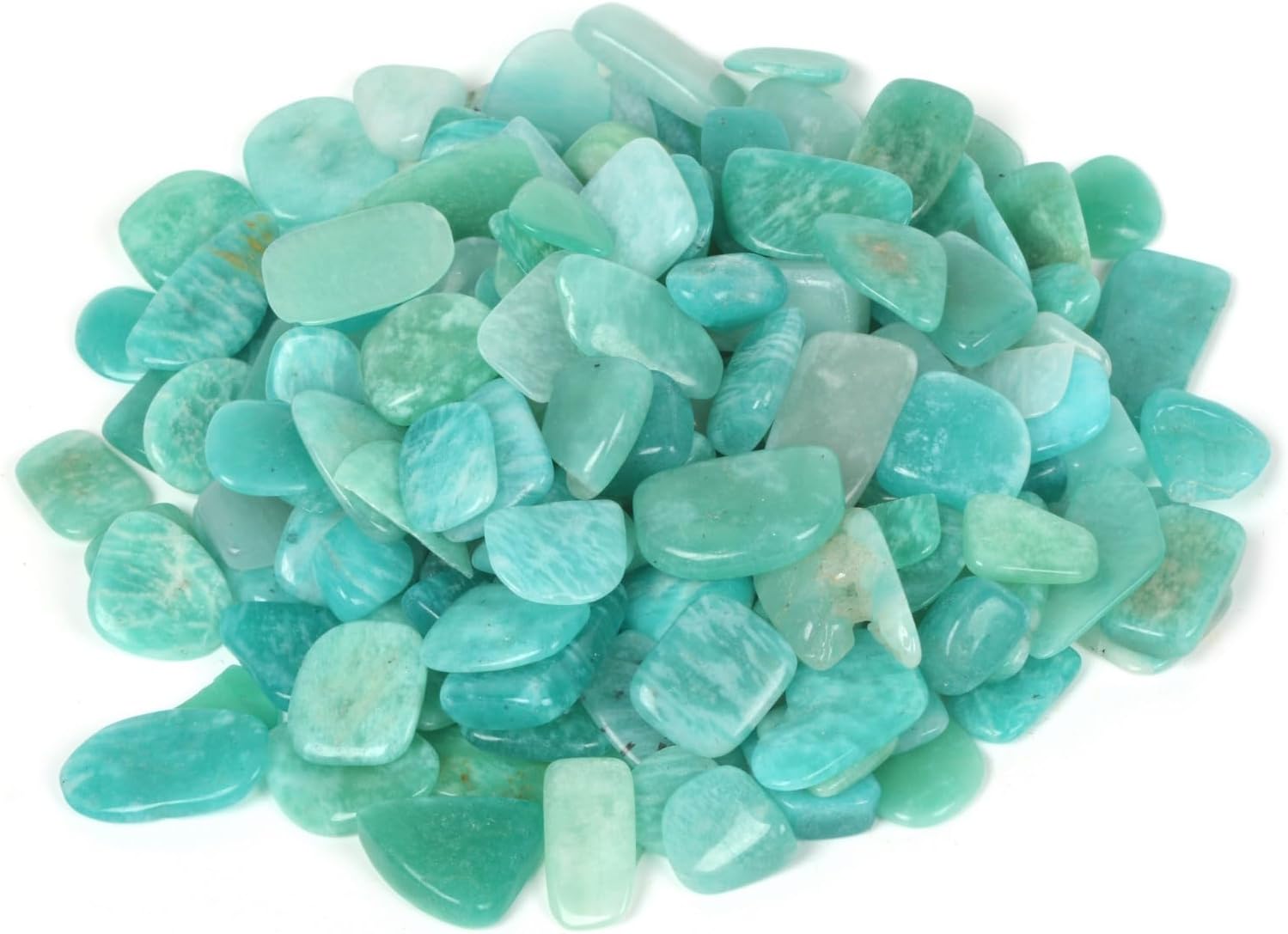 Indoor Fountains & Accessories - Justinstones Big Brazilian Amazonite Polished Chips Crushed Tumbled Stone Crystal Healing Embellishments 100 Grams