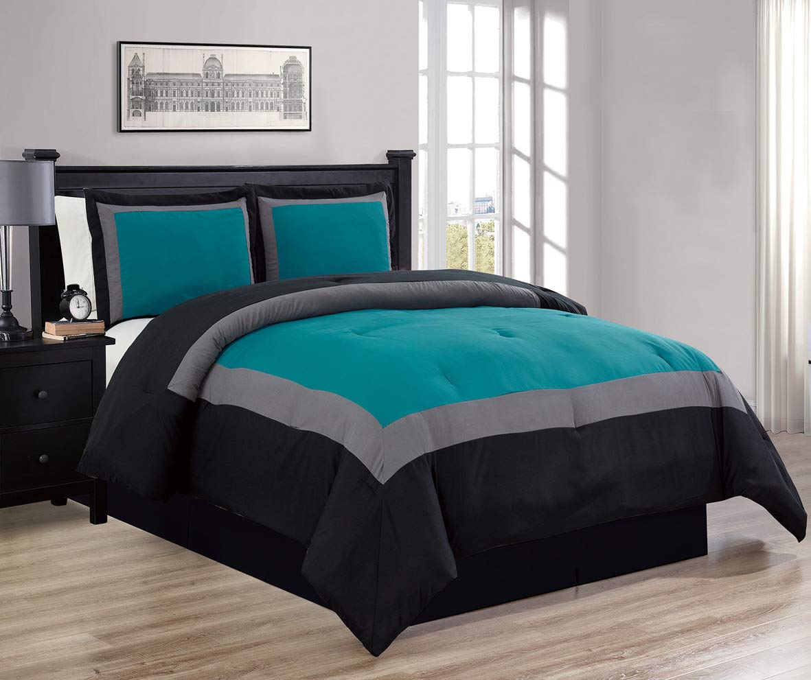 Best Teal And Black And White Geometric Bedding The Best Home