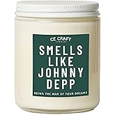 Smells Like Johnny Depp Luxury Scented Candle – Celebrity Prayer Candle, Gift for Her, Girlfriend Gift –Hand-Poured Soy Wax, Long-Lasting (Bourbon Vanilla)