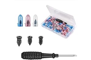 AOOTIVER 85PCS Tire Repair Screw Plugs Rubber Nail Kit with Plug, Puncture Flat Rubber Heavy Duty Tools for Car with Metal Fi