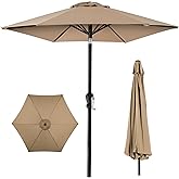 Best Choice Products 10ft Outdoor Steel Polyester Market Patio Umbrella w/Crank, Easy Push Button, Tilt, Table Compatible