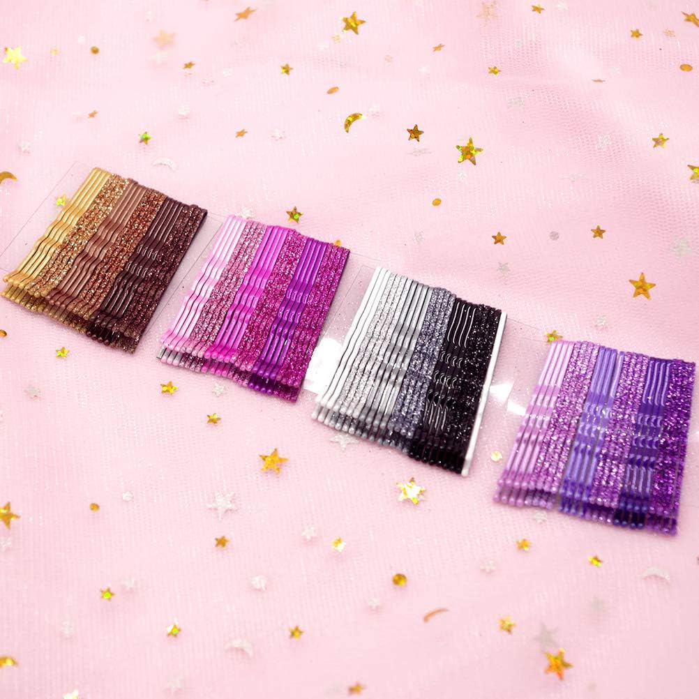 Beaupretty 96pcs Glitter Hair Clips Stoving Varnish Hair Pins Bobby Pins Metal Styling Barrettes (Golden, Pink - Image 5
