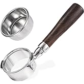 58mm Bottomless Portafilter with Double Shot Filter Basket & Wood Handle for Gaggia Classic, Espresso Pure, Color, Dose, Evolution, Baby Twin and More Semi-Automatic Espresso Machine