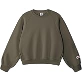 FAlABLE Women's Oversized Crewneck Sweatshirt Cozy Fleece Boxy Fit Pullover with Hidden Zipper Pockets Fall Winter Tops