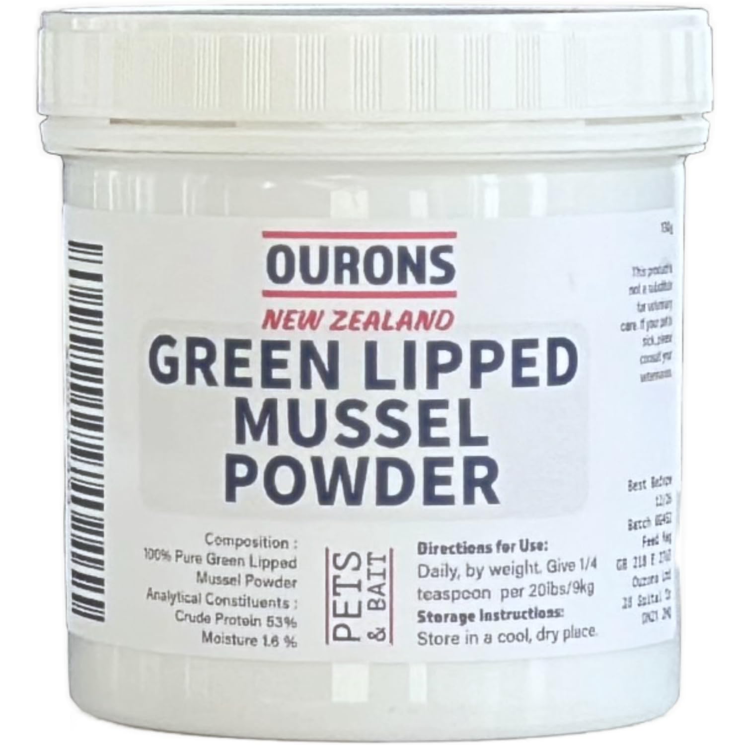 Ourons Green Lipped Mussel Powder for Dogs – 130g Natural Joint Health Supplement
