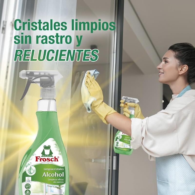 - Limpador de vidro ecológico com álcool, limpeza eficaz do vidro e superfícies lisas - 500 ml