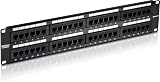 TRENDnet 48-Port Cat5e UTP Patch Panel RJ45 Krone 100Mhz Rackmount Black
