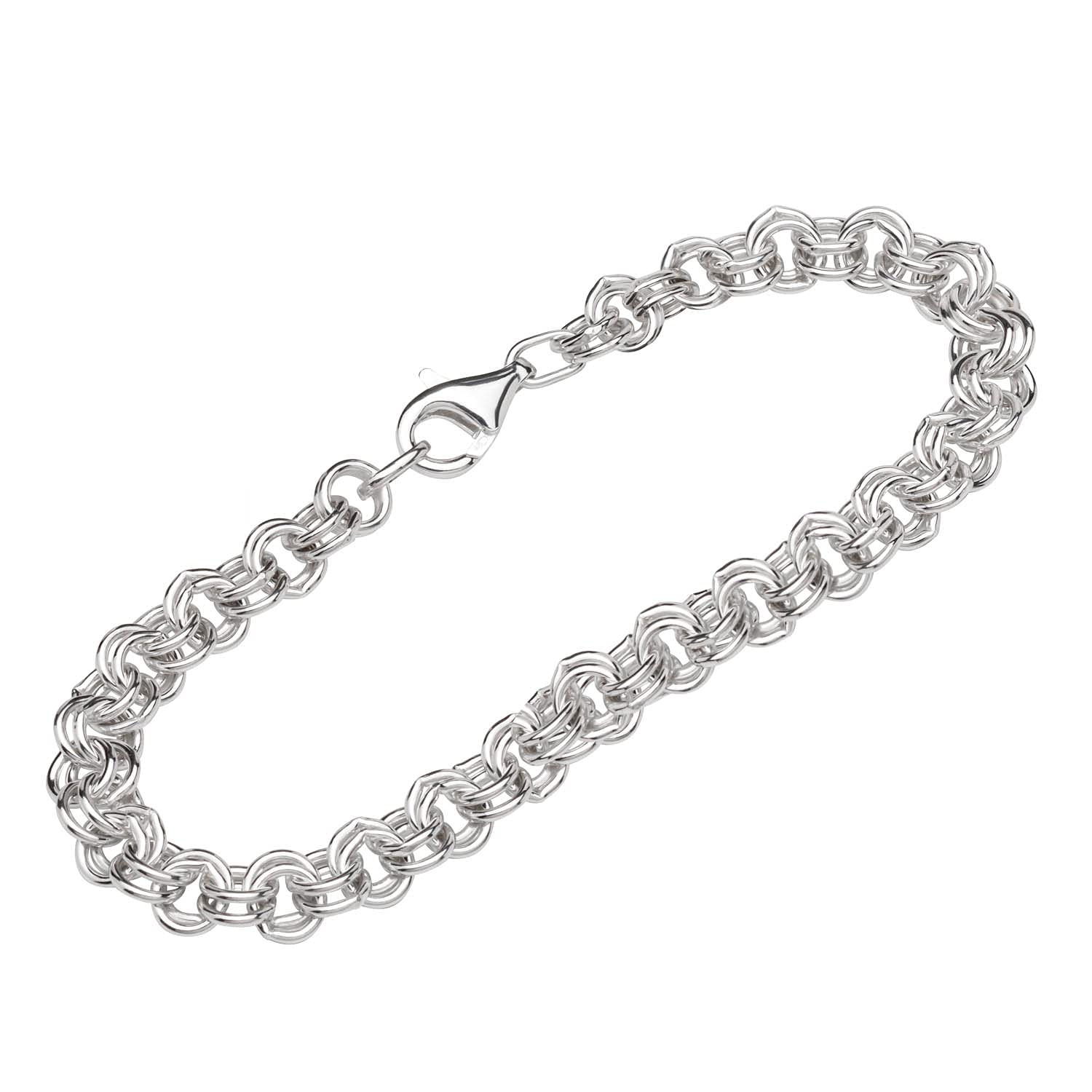 NKlaus bracelet 925 Sterling Silver 20cm twin anchor chain ladies design bracelet chain 12366