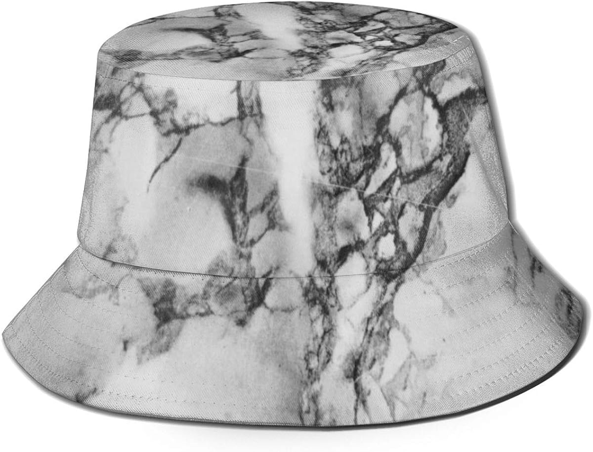 Bucket Hats for Teens Marble, Marble Texture Beach Bucket Hat, Uv