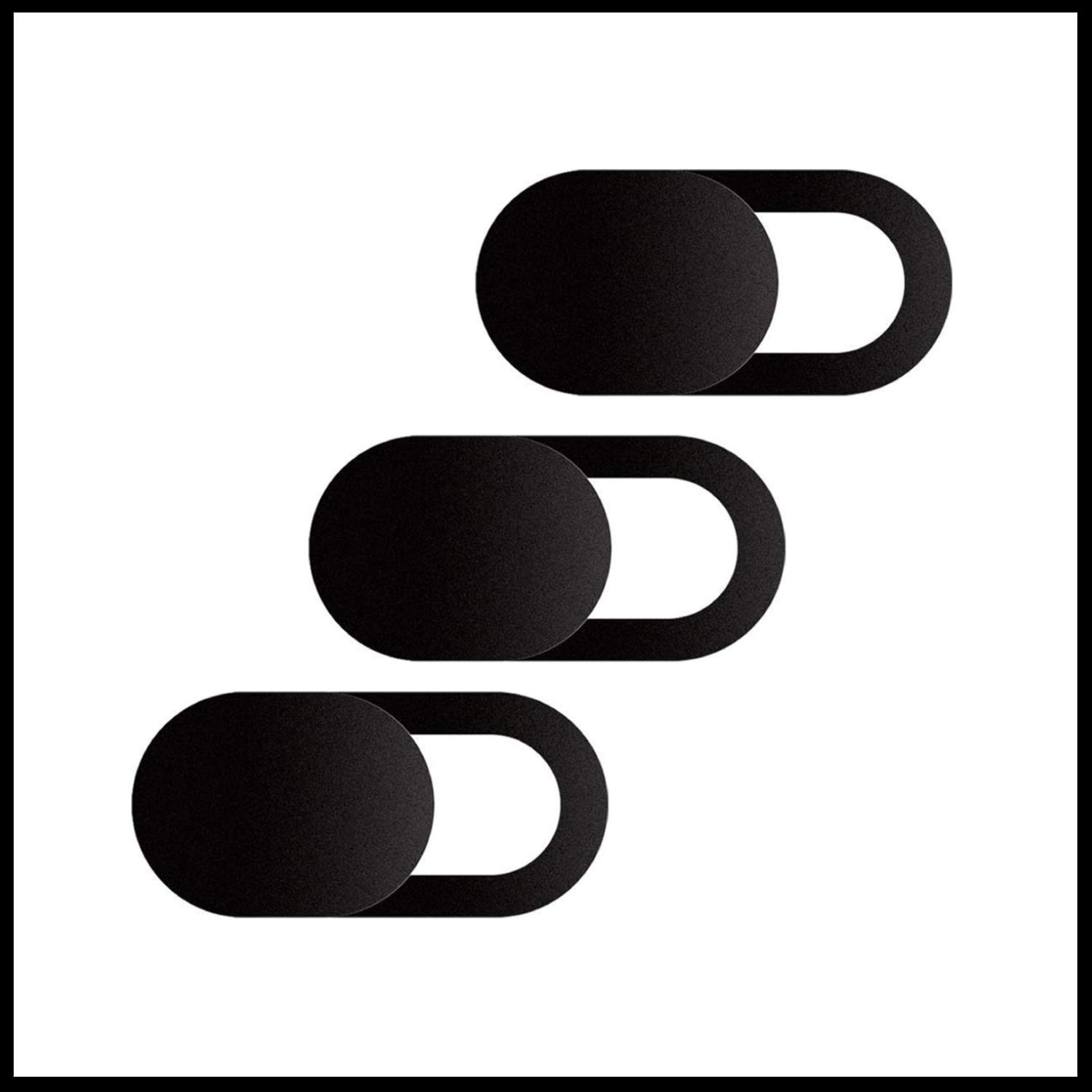 Innova Webcam Cover 6-Pack, Ultra Thin Laptop Camera Privacy Cover with Dust Cleaning Wipes, Online Privacy for Laptop, PC, Macbook, IPAD, Tablets, Smartphones - (3-Pack, Black)