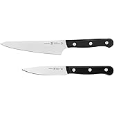 HENCKELS Solution Razor-Sharp 2-Piece Compact Chef Knife Set, German Engineered Knife Informed by over 100 Years of Mastery, Black