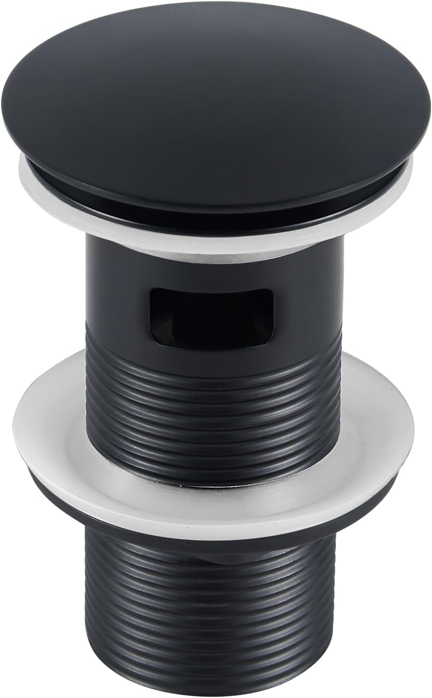 Wasserrhythm Pop Up Basin Waste Matte Black 1/4 BSPP UK Standard Slotted with