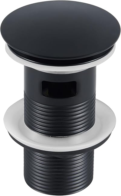 Wasserrhythm Pop Up Basin Waste Matte Black 1/4 BSPP UK Standard Slotted with
