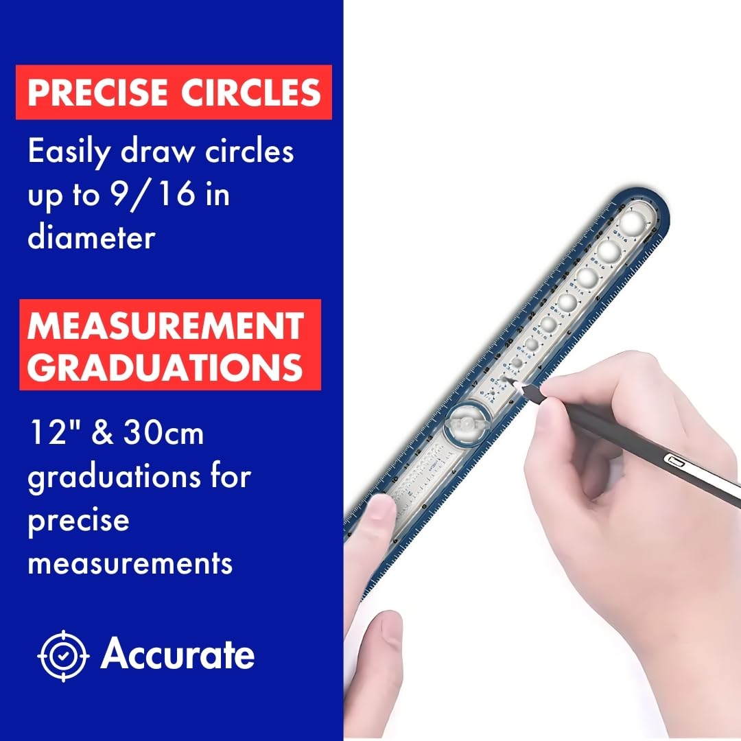 Mua Helix Circle Ruler with Integrated Circle Templates, 12 Inch / 30cm ...
