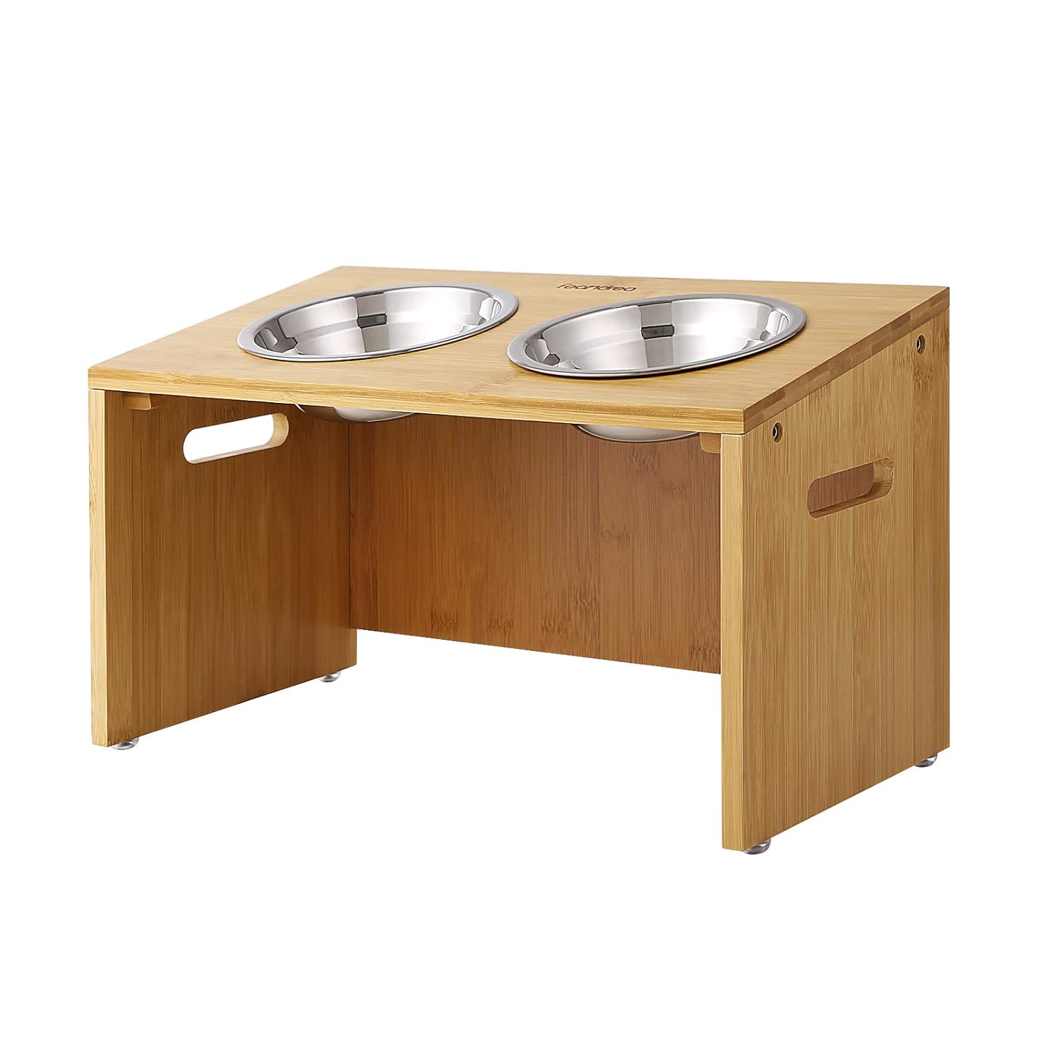 raised tilted dog bowl