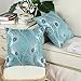 CaliTime Pack of 2 Throw Pillow Covers Cases for Couch Sofa Home Decoration Modern Peacock Feathers 18 X 18 Inches Teal