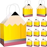 27pcs Back to School Teacher Gifts – Pencil Shaped Paper Bags Bulk, Welcome Candy Treat Boxes for Students, Classroom Party Decorations, Teacher Appreciation Week