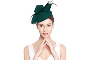 Z&X Vintage 1920s Wool Felt Flower Fascinator Pillbox Hat British Wedding Church Derby Hats for Women Winter Fedoras