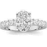 Houston Diamond District 2.5 to 5.5 Carat LAB GROWN DIAMOND Classic Prong Set Oval Cut Diamond Engagement Ring (E-F Color VS2-SI1 Clarity)