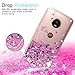 Skmy Moto E4 Case, Liquid Glitter Sparkle Girl Women Cute Clear TPU+Shockproof Hard PC Protective Case for Motorola Moto E4 (Rose Gold)