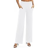 Urban CoCo Womens High Waist Flowy Palazzo Pants Elastic Waist Wide Leg Stretchy Straight Leg Dressy Casual Lounge Trousers
